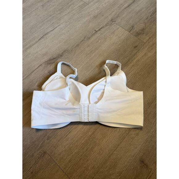 Honeylove V-Neck Bra 40C/D 1X White Wireless Sculpting Support Stretch - Picture 9 of 10